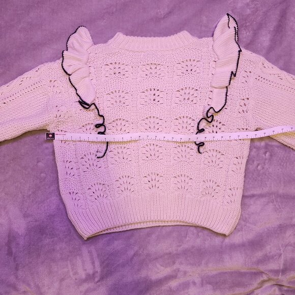 En Saison Long Sleeve 1x Black & White scoop neck sweater - Picture 6 of 14